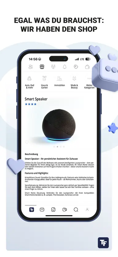 Example app screen on mobile device - TRADEFOOX